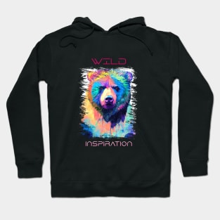 Bear Grizzly Wild Nature Animal Colors Art Painting Hoodie